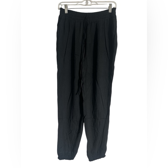 Pants - hanger Black Elastic Waist Elastic Ankle Sheer Pants
